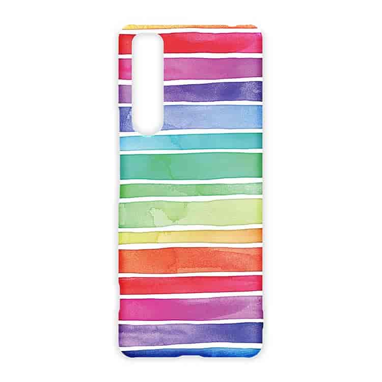 Bright Watercolor Rainbow Stripes Xperia 10 IIケース