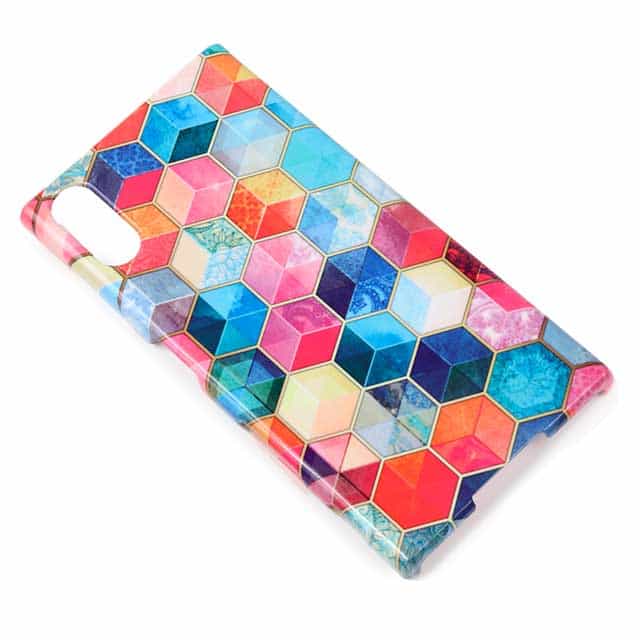 Crystal Bohemian Honeycomb Cubes Colorful Xperia XZsケース
