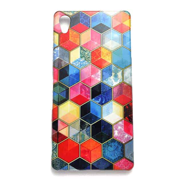 Crystal Bohemian Honeycomb Cubes Colorful Hexagon Pattern