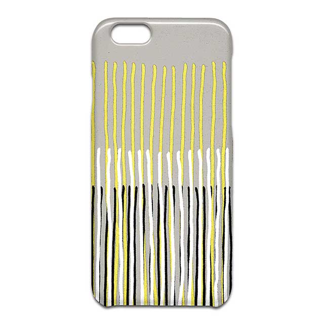 Yellow Rising abstract stripes in yellow grey black white スマホケース1