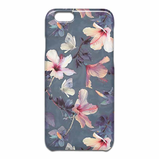 Butterflies and Hibiscus Flowers a painted スマホケース1