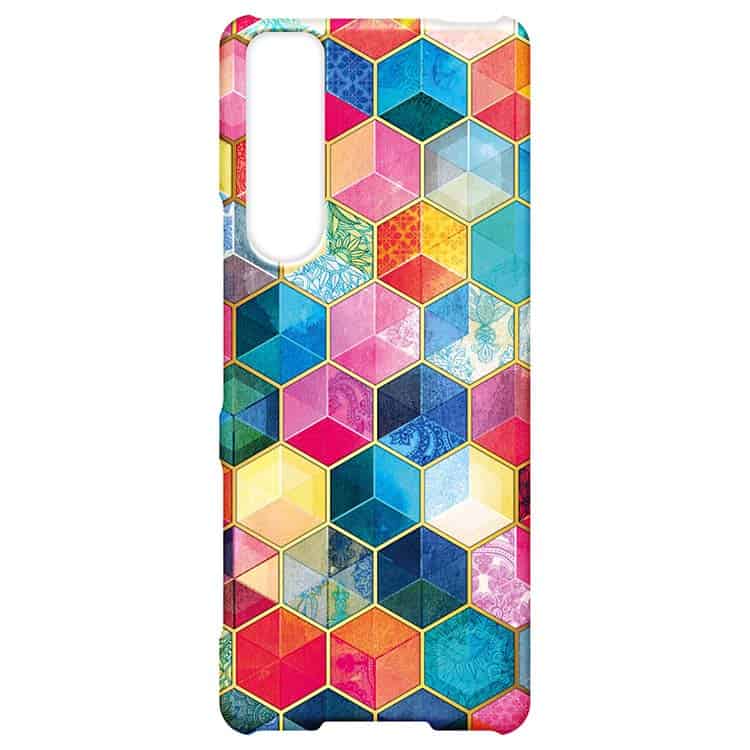 Crystal Bohemian Honeycomb Cubes Colorful Xperia 5IIIケース