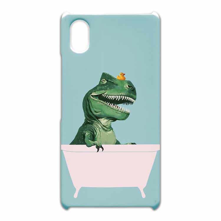 Playful T-Rex in Bathtub in Green Xperia Ace IIIケース